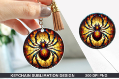 Spider Keychain Sublimation - Halloween Keychain PNG Product Image 1