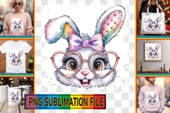 Vibrant TOTE BAG Gift PNG, Easter Bunny Product Image 1