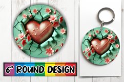 Sweet Circle Car Coaster Design, 3D Heart Product Image 1