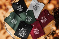 Christmas Family Matching Group Flat Lay T-Shirt Mockups Product Image 1