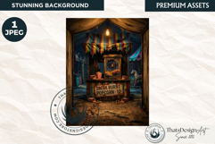 Horrific Carnival Backdrop Creepy Circus Halloween Product Image 1