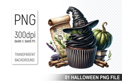 Spooky Cute Halloween Cupcakes Clipart PNG Bundle Product Image 9