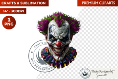 Horrific Evil Clown Clipart - Halloween Creepy Circus PNG Product Image 1
