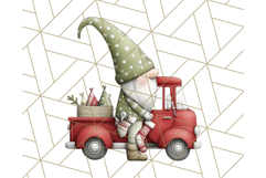 Vintage Truck Christmas Gnomes Clipart PNG, Cute Gnome Png Product Image 2