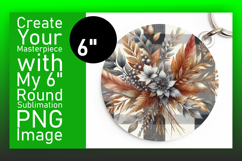 Vibrant Circle PNG for Sublimation , Autumn Flower Product Image 1