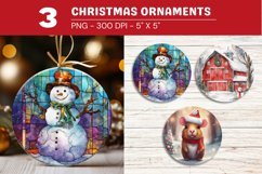 rounded christmas ornament snowman farmhouse Product Image 1