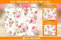 Valentine Rose Tumbler Wrap Designs, Sublimation Wrap Product Image 1
