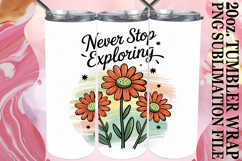 JOYFUL PRESENT 20oz TUMBLER WRAP, Flowers Quote Product Image 1