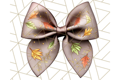 Fall Bow Clipart, Autumn Hair Bows PNG, Fall Ribbon Png Product Image 2