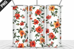Flowers Tumbler Wrap | Sublimation Design | Tumble PNG Product Image 3