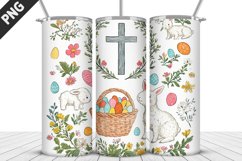 3D Easter Flower Sublimation| Bunny Tumbler Wrap Design Product Image 3