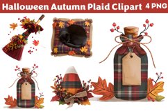 Halloween Autumn Plaid Clipart PNG Product Image 1