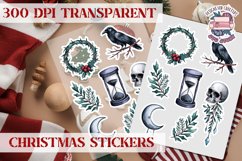 Christmas Sticker Sheet Gothic Dark Winter Holiday PNG Product Image 1