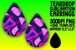 Neon Harmony Teardrop Earring Sublimation Design Product Image 1