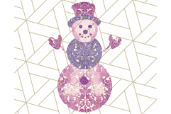 Patterned Snowman Silhouette PNG Clipart Product Image 2