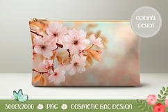 Sakura Cosmetic Bag Design, Spring Cosmetic Bag Sublimation Product Image 1
