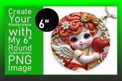 Charming Round Design Keychain Template , 3D Cupid Product Image 1