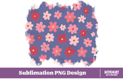 Retro Flowers Background Png Floral Paper Sublimation Splash Product Image 1