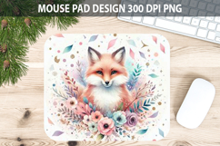 Watercolor Fox Mouse Pad Sublimation - Valentines PNG Product Image 1