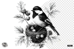 Black and White Halloween Autumn Clipart Product Image 1