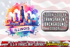 Retro Travel Map of US.States Sublimation #38 Product Image 1