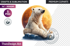 Watercolor Polar Bear Arctic Wildlife animal Illustration Product Image 1