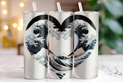 Water Waves Heart Tumbler Wrap | Sublimation | Tumblers Product Image 1