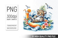 Summer Animals Clipart PNG Bundle, Tropical Summer Animals Product Image 12