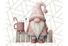 Cozy Winter Gnome Clipart PNG, Christmas Gnome Clip Art Product Image 2