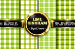 Lime Gingham Digital Papers - 04 Variations Product Image 1