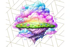 Bright Floating Island PNG Clipart for Fantasy Worlds & Maps Product Image 2