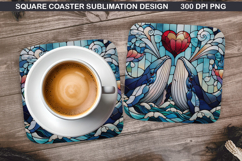 Dolphins Coaster Sublimation, Christmas Coaster PNG Design Product Image 1