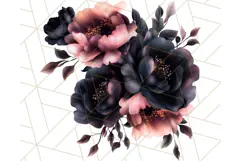 Gothic Floral PNG, Dark Aesthetic Flowers Clipart Print Product Image 2