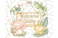 Pastel Safari Jungle Baby Animals PNG Clipart, Nursery Product Image 2