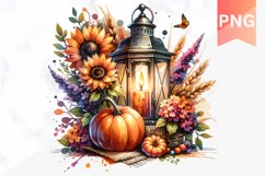 Autumn Pumpkin Harvest Sublimation - Autumn Clipart PNG Product Image 1