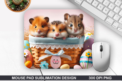 Hamsters Mouse Pad Sublimation, Animals Mouse Pad PNG Design Product Image 1