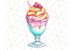 Pastel Sweet Treats Clipart, Ice Cream, Cakes, Donuts Png Product Image 2