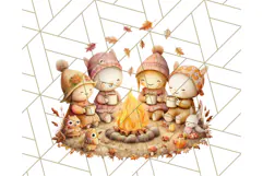 Acorn Village Clipart PNG, Fall Animal Png Product Image 2