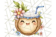 Tropical Tiki Friends PNG Clipart, Cute Summer Art Product Image 2