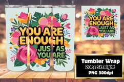 LUXE 20oz Tumbler Wrap Design , Flower Quote Product Image 1