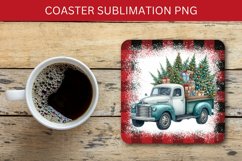 square coaster - christmas tree truck Product Image 1