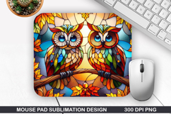 Halloween Owls Mouse Pad Sublimation,Halloween Mouse Pad PNG Product Image 1