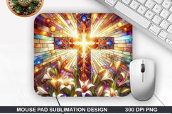 Cross Mouse Pad Sublimation, Easter Mouse Pad PNG Product Image 1