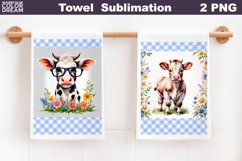 Funny Cow Towel | Spring Animal Kitchen Towel Product Image 1
