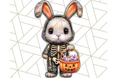 Halloween Bunny Clipart, Cute Bunnies in Costumes PNG Product Image 2