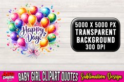 Watercolor Nursery Clipart | It&#039;s a Girl Clipart #38 Product Image 1