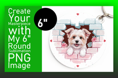 Cute Circle Coaster PNG Artwork , Cute Dog Product Image 1
