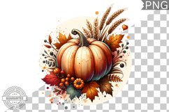 Pumpkin Flowers Sublimation - Clipart PNG Design Product Image 1