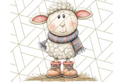 Fall Farm Animal Clipart, Autumn Barnyard PNG Illustrations Product Image 2