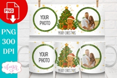 Christmas photo mug wrap PNG, Gingerbread man mug template Product Image 2